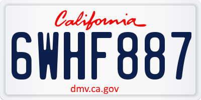 CA license plate 6WHF887