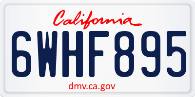 CA license plate 6WHF895