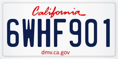 CA license plate 6WHF901