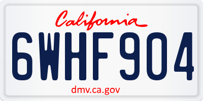 CA license plate 6WHF904