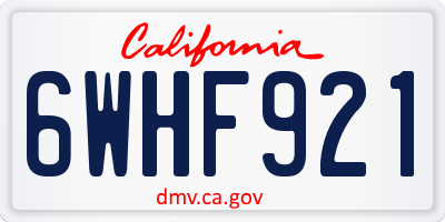 CA license plate 6WHF921