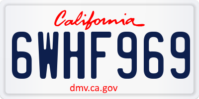 CA license plate 6WHF969