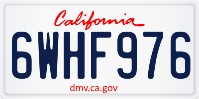 CA license plate 6WHF976