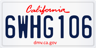 CA license plate 6WHG106