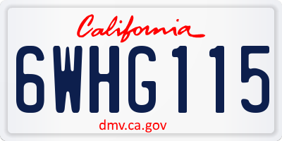 CA license plate 6WHG115