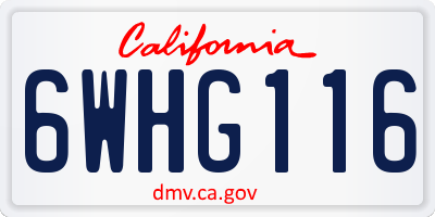 CA license plate 6WHG116
