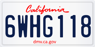 CA license plate 6WHG118
