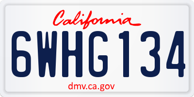 CA license plate 6WHG134