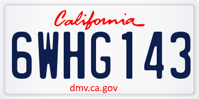 CA license plate 6WHG143