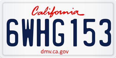 CA license plate 6WHG153