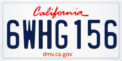 CA license plate 6WHG156