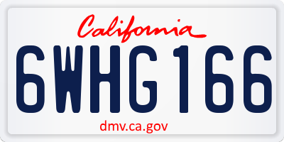 CA license plate 6WHG166