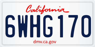 CA license plate 6WHG170