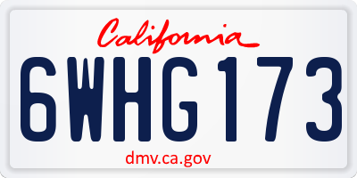 CA license plate 6WHG173
