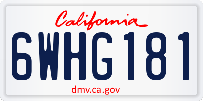 CA license plate 6WHG181