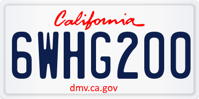 CA license plate 6WHG200