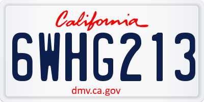 CA license plate 6WHG213