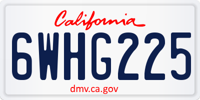 CA license plate 6WHG225