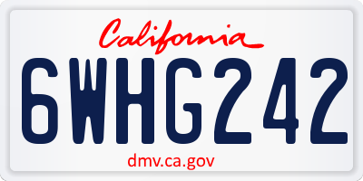 CA license plate 6WHG242