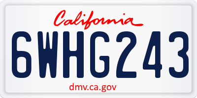 CA license plate 6WHG243