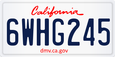 CA license plate 6WHG245