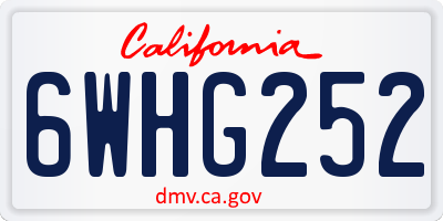CA license plate 6WHG252