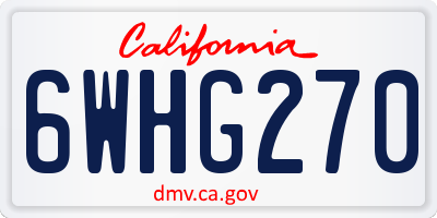 CA license plate 6WHG270