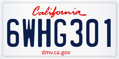 CA license plate 6WHG301