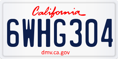 CA license plate 6WHG304