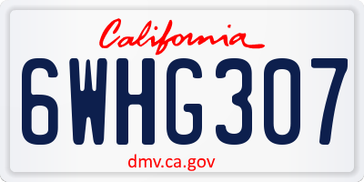 CA license plate 6WHG307