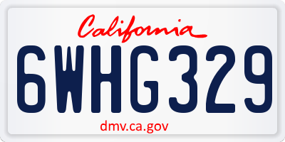 CA license plate 6WHG329