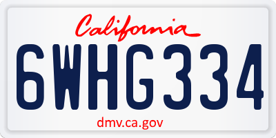 CA license plate 6WHG334