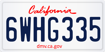 CA license plate 6WHG335