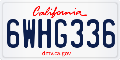 CA license plate 6WHG336