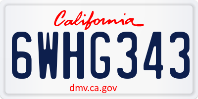 CA license plate 6WHG343