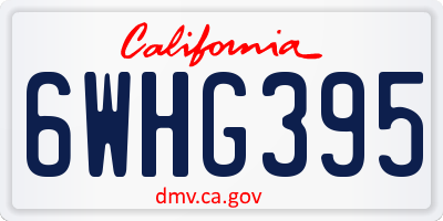 CA license plate 6WHG395
