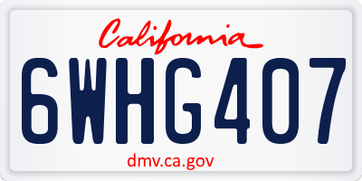 CA license plate 6WHG407
