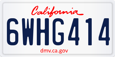 CA license plate 6WHG414