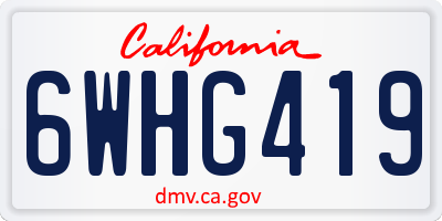 CA license plate 6WHG419