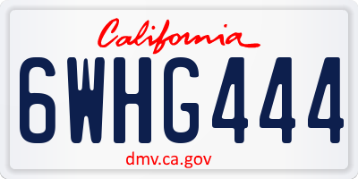 CA license plate 6WHG444