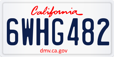 CA license plate 6WHG482
