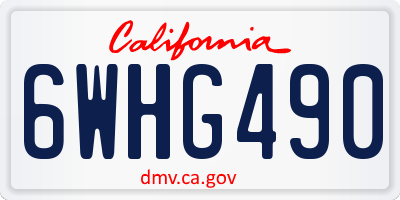 CA license plate 6WHG490