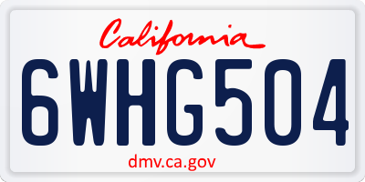 CA license plate 6WHG504