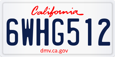 CA license plate 6WHG512