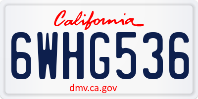 CA license plate 6WHG536