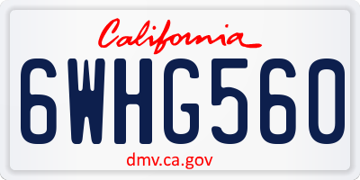 CA license plate 6WHG560