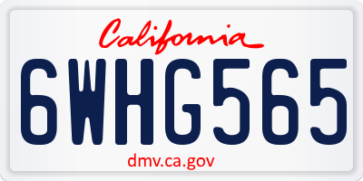 CA license plate 6WHG565