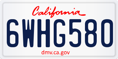 CA license plate 6WHG580