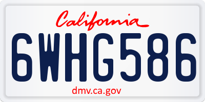 CA license plate 6WHG586