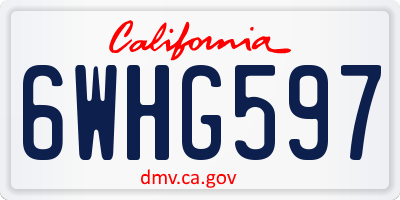 CA license plate 6WHG597